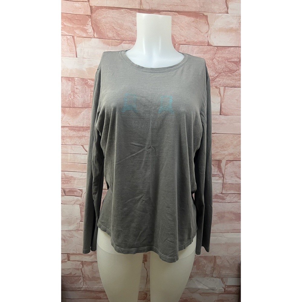 Life‎ Is Good Womens Gray Shirt "Happy Trails" Top Sz L
